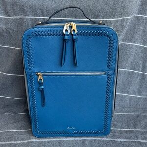 Calpak Blue Kaya 15 inch laptop Backpack with Gold Zippers